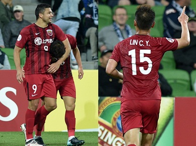 林创益破门收获上港生涯首球 遭埃神夹头杀